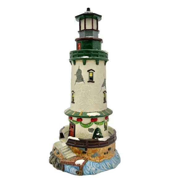 Santa's Workbench Collection Towne Series Lighthouse 11 x 5 Porcelain Keeper - Picture 5 of 14